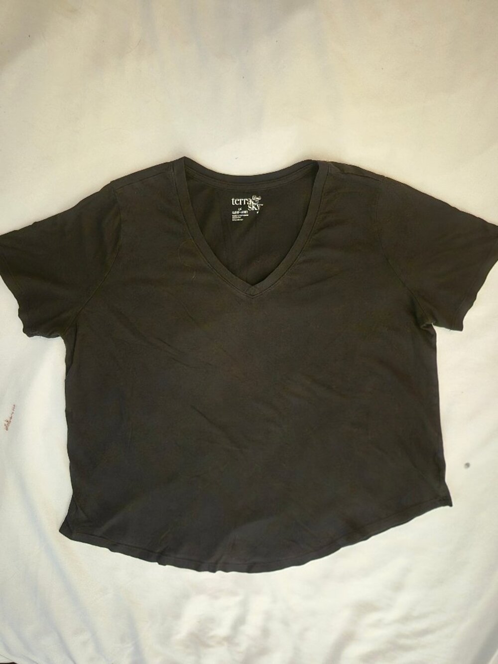 Women's Tee SS, Terra & Sky. black.size 1X (16W-18W)